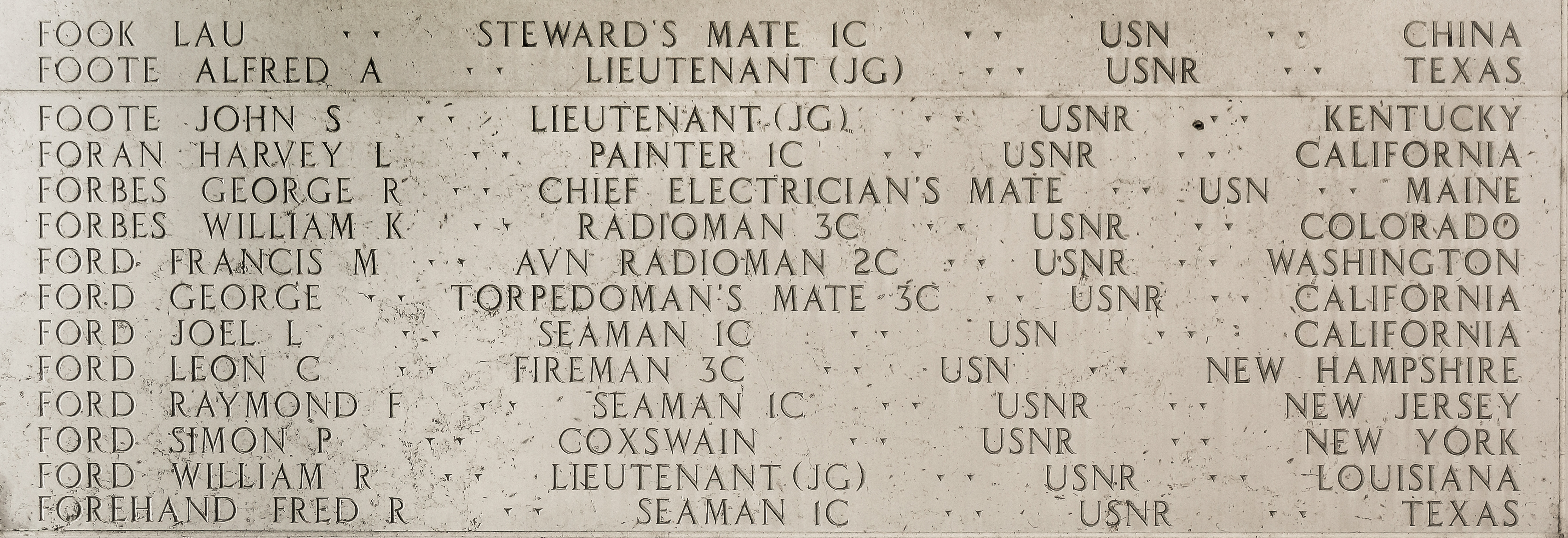 William K. Forbes, Radioman Third Class